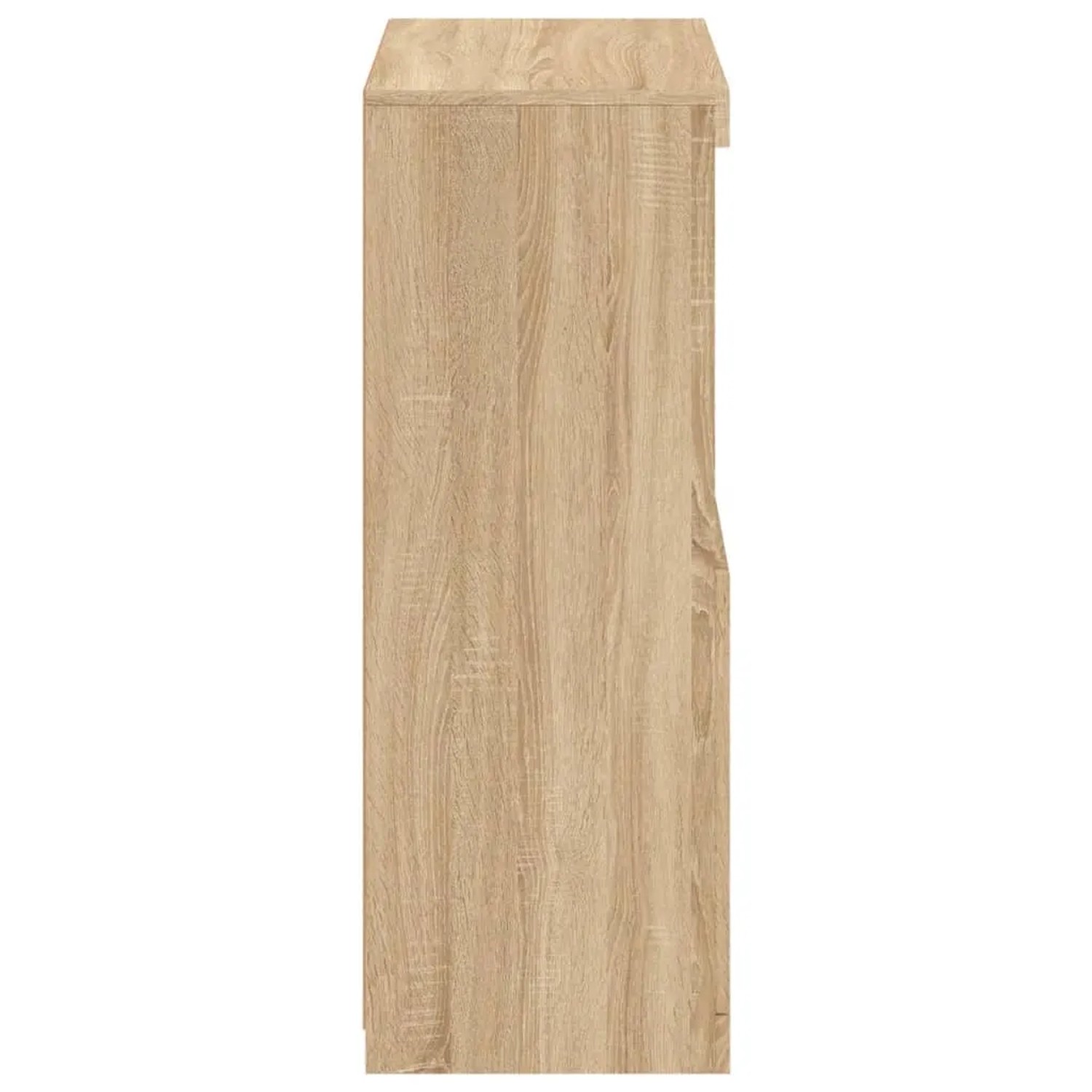 Seitenansicht: Beistellschrank Sonoma-Eiche mit LED, Büroschrank aus Holzwerkstoff.