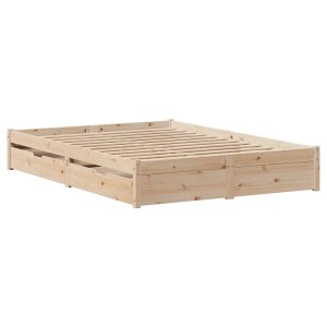 vidaXL Massivholzbett ohne Matratze 120x200 cm Kiefernholz 3301660