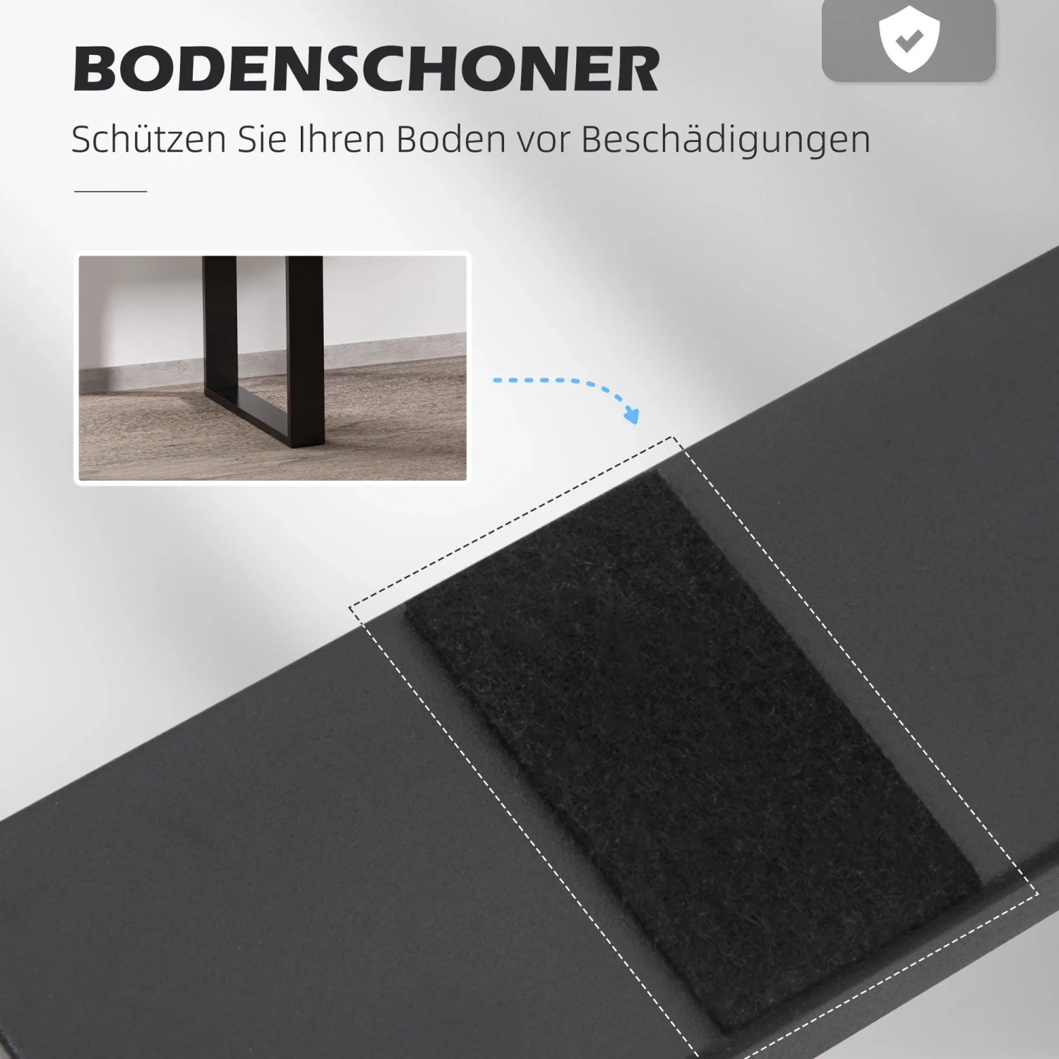 HOMCOM Tischbeine 2er-Set aus Vierkantprofilen 60 x 72 cm Stahl Schwarz_5