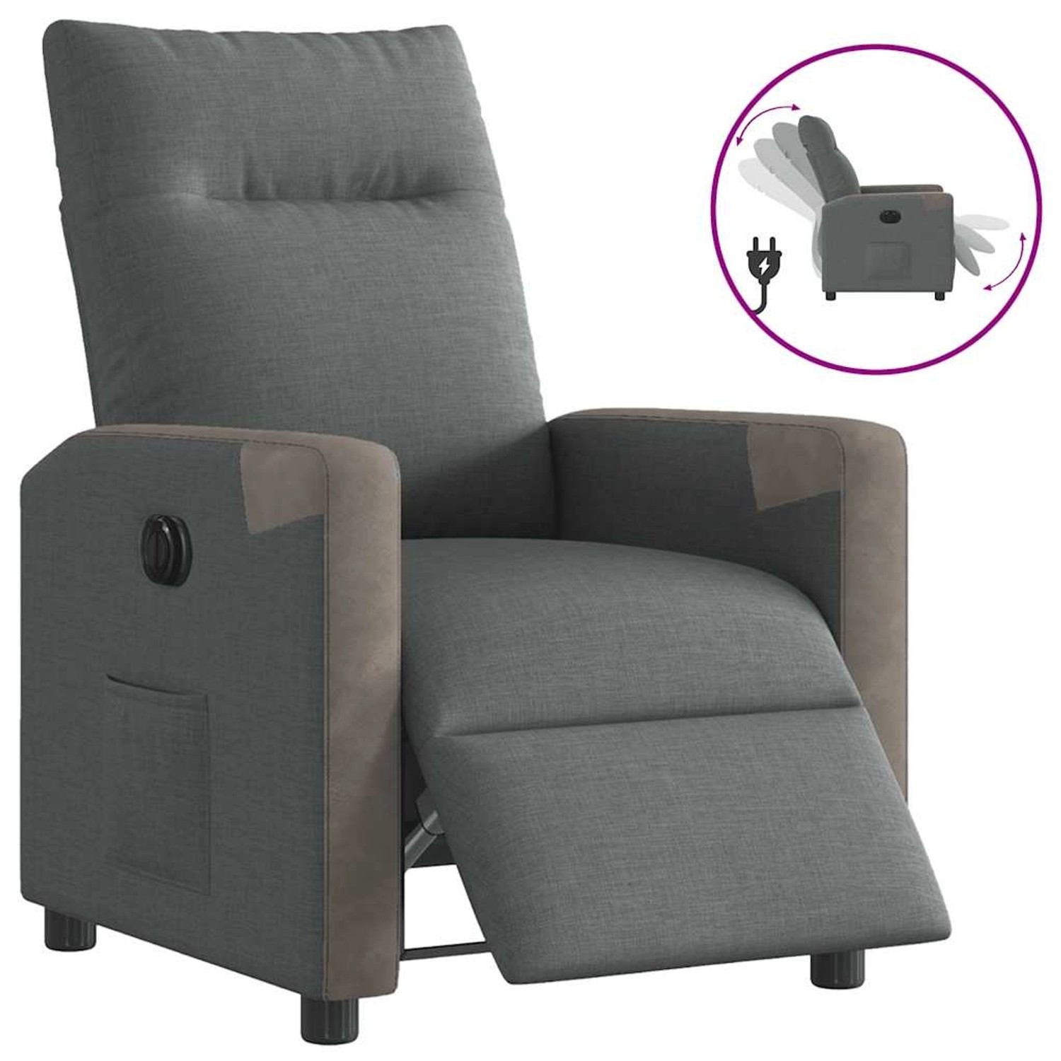 vidaXL Relaxsessel Elektrisch Dunkelgrau Stoff 3324081 günstig online kaufen