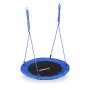 Blaue Relaxdays Nestschaukel, 90 cm Durchmesser, höhenverstellbar. Robuste Rundschaukel für Garten & Spielplatz.