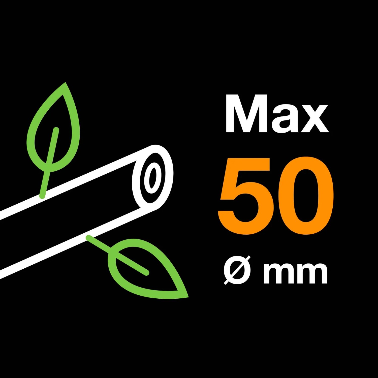Symbolbild: Max. 50 mm Schnittstärke der Fiskars Astschere für Gartenarbeiten.
