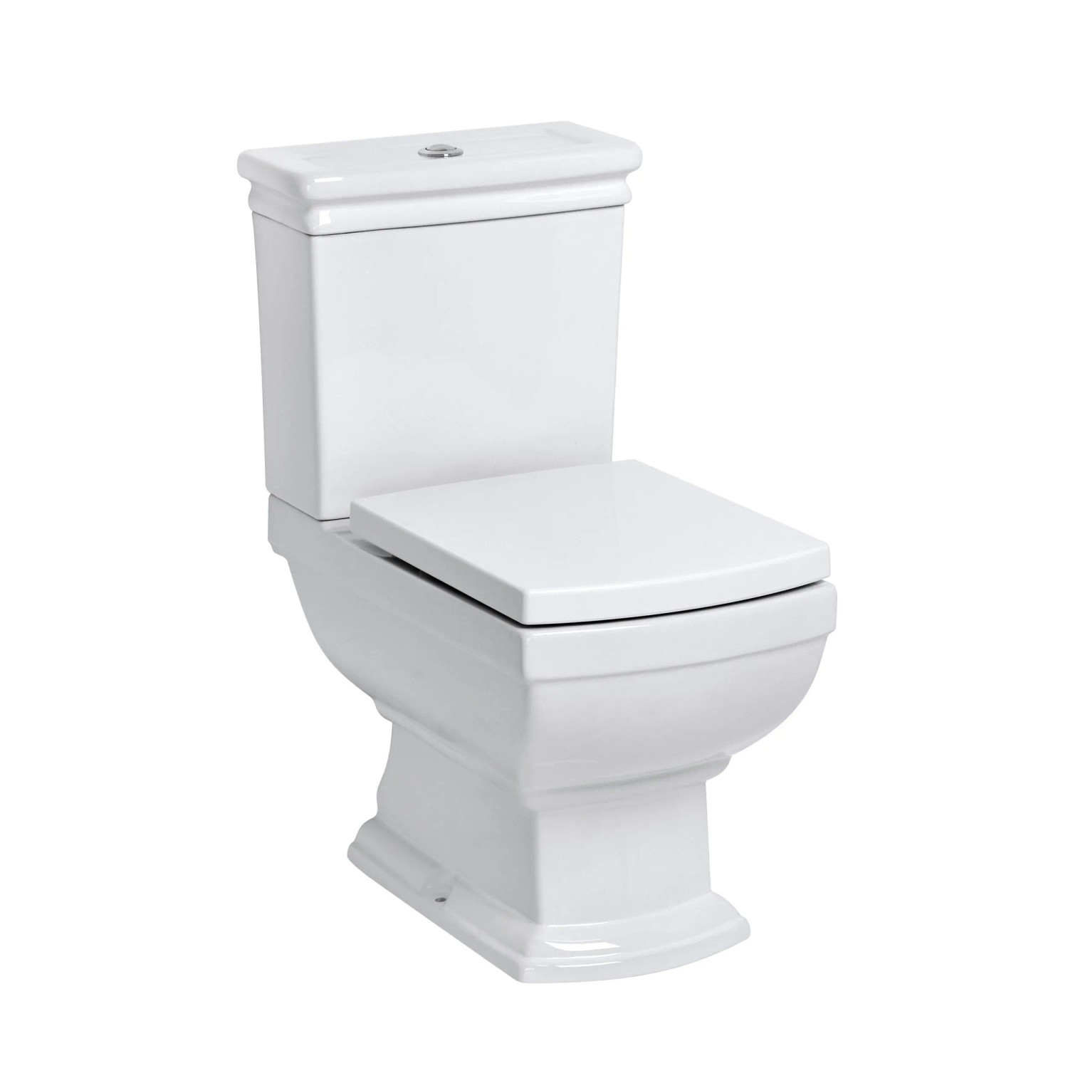 Kerra Kleopatra 11 Nostalgie Stand-WC-Kombination Weiß Glänzend mit Softclose WC Sitz
