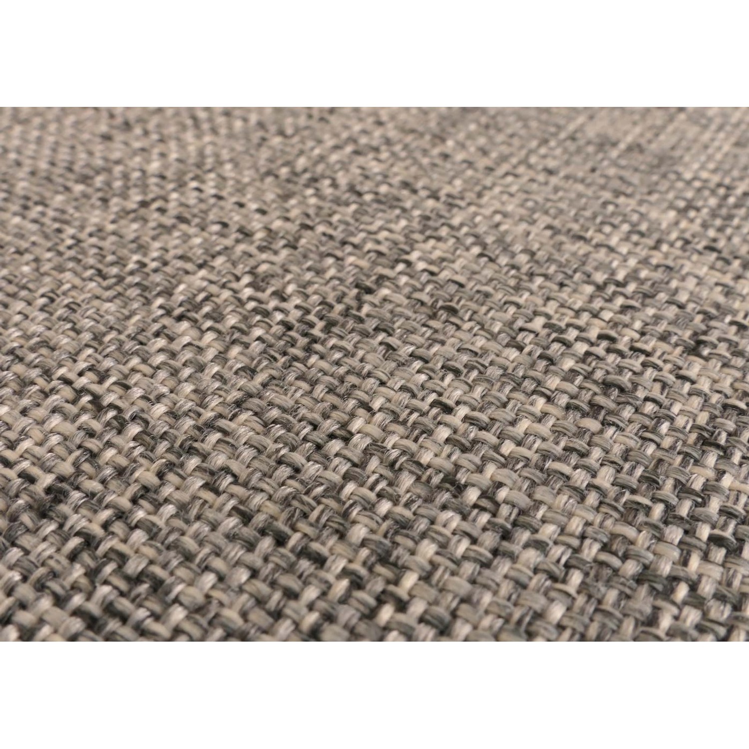 Detailaufnahme: Grauer Textilbezug des MCW Esszimmerstuhls Littau.