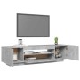 VidaXL TV-Schrank mit LED, Betongrau, 160 cm breit. Wohnwand mit offenen Fächern und Stauraum.