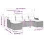 vidaXL Gartenmöbel-Set, 6-teilig, beige/hellgrau, Polyrattan. Sofa mit Kissen und Fußhocker.