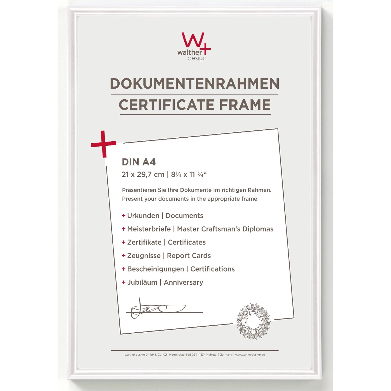 walther design Galeria Kunststoff Bilderrahmen  21x29,7 cm Weiss günstig online kaufen