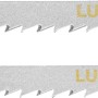 Zwei LUX Stichsägeblätter für Holz, T-Schaft, 75 mm, für feine Schnitte.