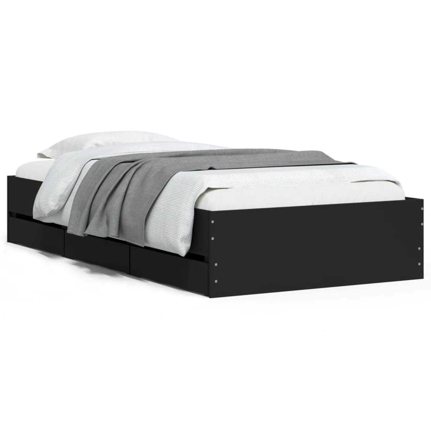 vidaXL Bettgestell, Bettrahmen mit Schubladen Braun Eichen-Optik 75x190 cm günstig online kaufen