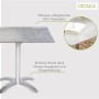 Quadratischer Acamp Klapptisch Platin-Cemento, 80x80 cm, ideal für Garten & Balkon. Gartentisch mit robustem Aluminiumgestell.