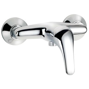 Einhebel-Duscharmatur Tirso Chrom zur Wandmontage in der Dusche.