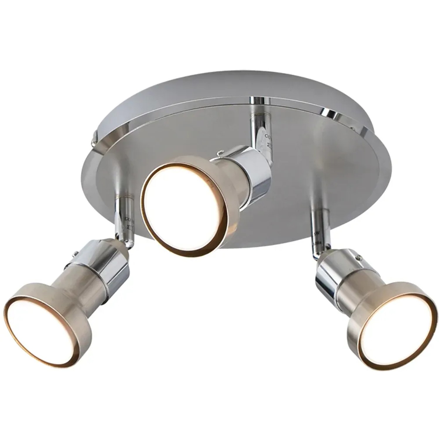 Näve LED-Spot Motril, 3er Rondell, Chrom/Metall, mit drei warmweißen Leuchtmitteln.