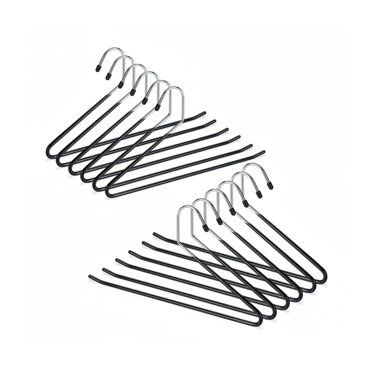 Relaxdays Hosenbügel Metall Schwarz Rutschfest 12er Pack 35 cm x 18 cm x 0,5 cm