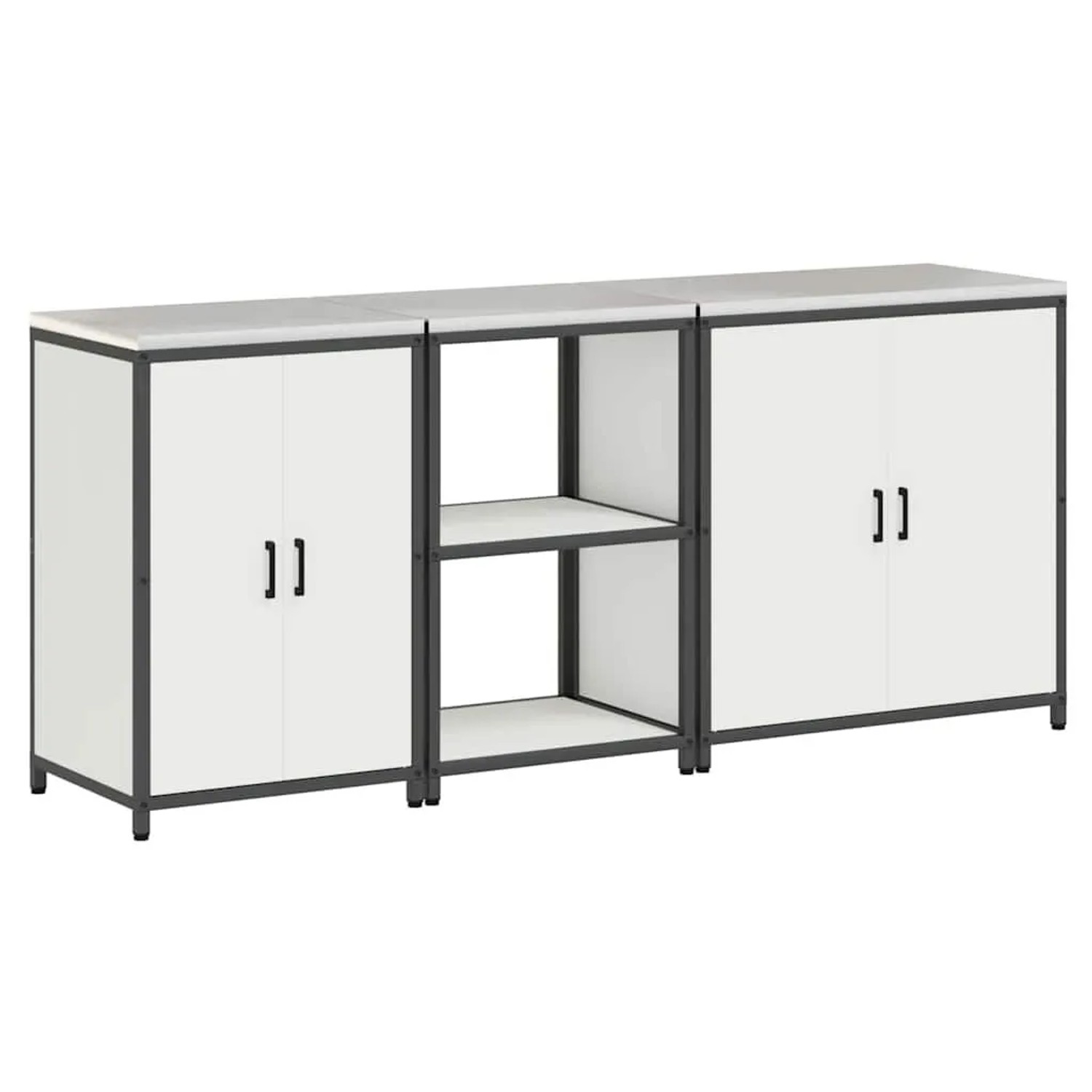 vidaXL Aufbewahrungsset für die Küche 3 Stk Weiß Kaltgewalzter Stahl 339270 günstig online kaufen