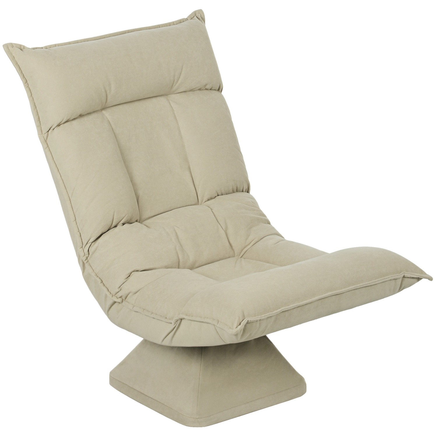 HOMCOM Bodenstuhl 360° Drehbar Bodensessel mit 5-Fach 70L x 62B x 95H cm Beige