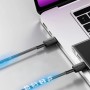 Anker USB-C Kabel 322, 90cm, geflochten, verbunden mit Laptop und Smartphone.