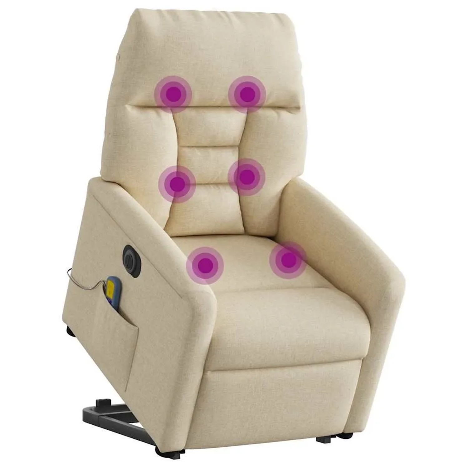 vidaXL Elektrischer Massagesessel mit Aufstehhilfe Creme Stoff 3303070 günstig online kaufen