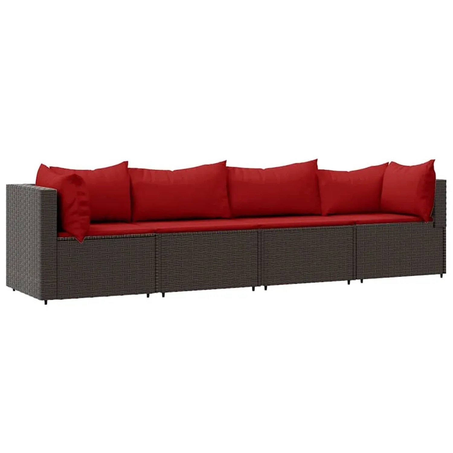vidaXL 4-Tlg Garten-Lounge-Set mit Kissen Braun Poly Rattan 319816