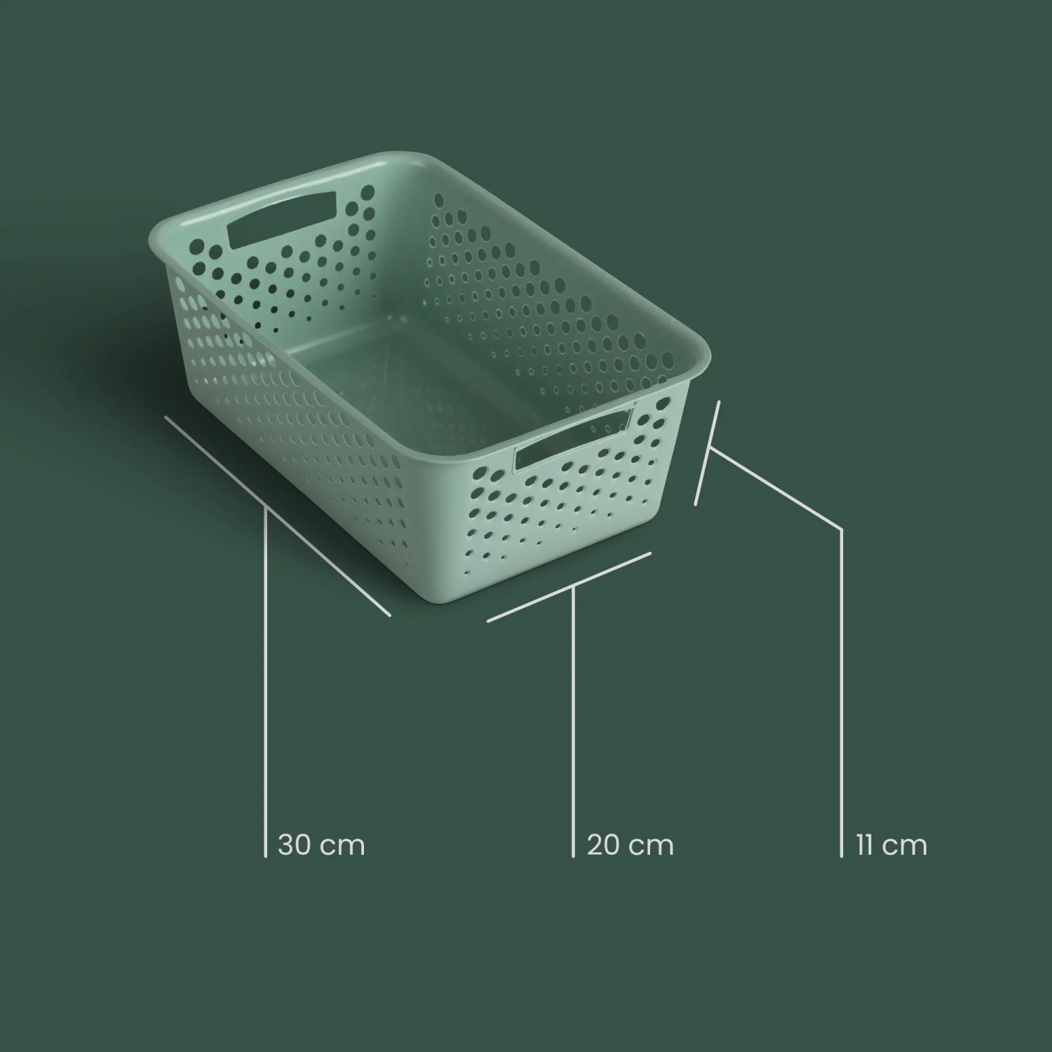 Grüner ProHome Aufbewahrungskorb (5L, 30x20cm) im Badaccessoires-Look.