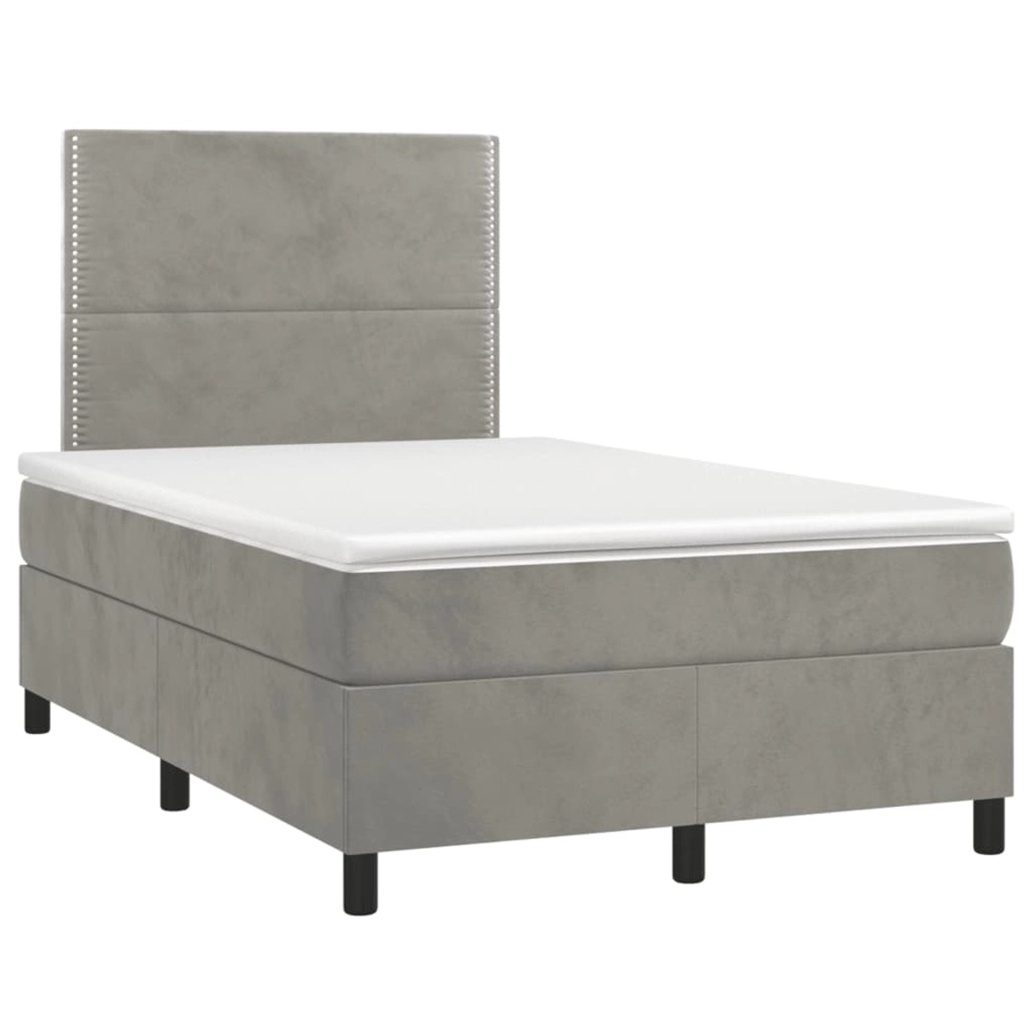 vidaXL Boxspringbett mit Matratze & LED Hellgrau 120x190 cm Samt 3270305 günstig online kaufen