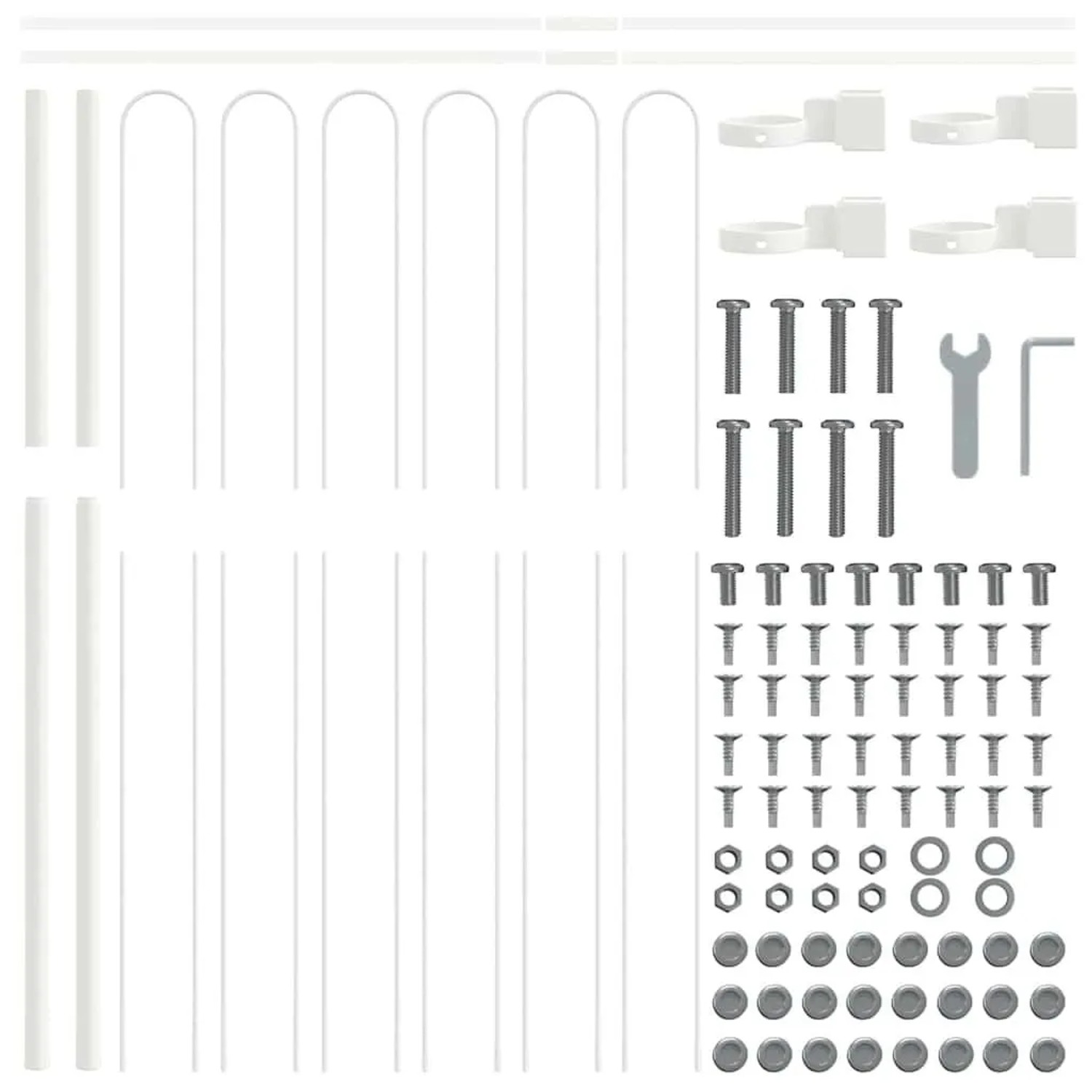 vidaXL Gartenzaun Weiß 1,7 x 1,5 m Pulverbeschichteter Stahl 42003887 günstig online kaufen