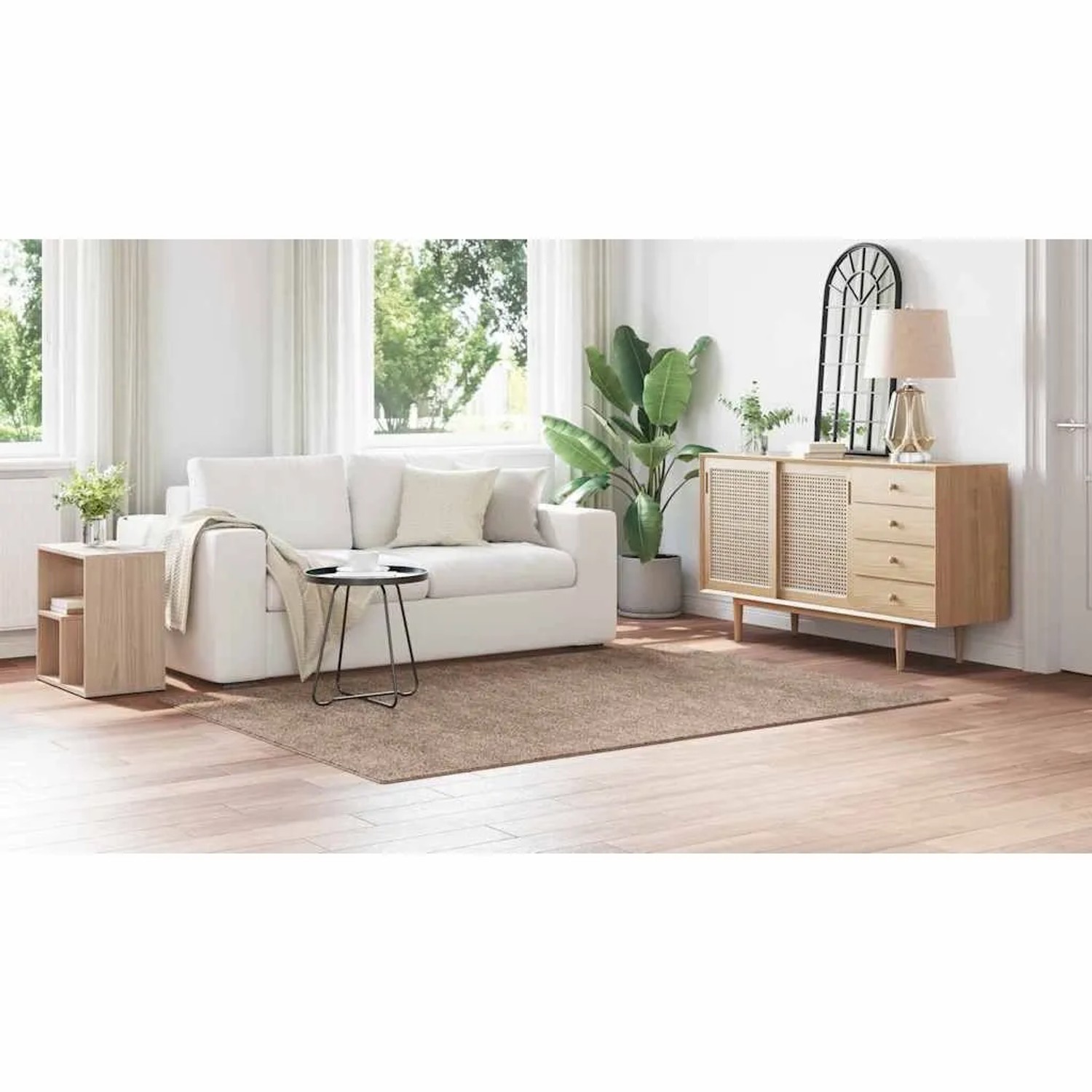 Brauner vidaXL Hochflorteppich, 160x230 cm, rechteckig und rutschfest.