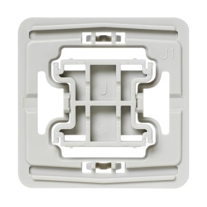 Homematic IP Adapter Jung J1, hellgrauer Kunststoff, quadratisch, für Schalterserien.