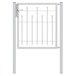 Verzinktes Metallzaun Einzeltor Madrid, 100x96,6 cm, für Gartenzäune.