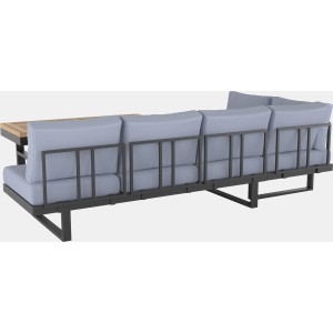 Gartenmöbel Lounge-Set Mocksville, 3-teilig, anthrazit, mit Esstisch aus FSC® Akazienholz.