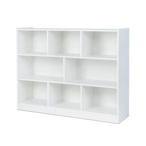 Costway Kinderregal Spielzeug 2 Groß 6 Klein Fächern 122 x 32 x 93 cm Weiß