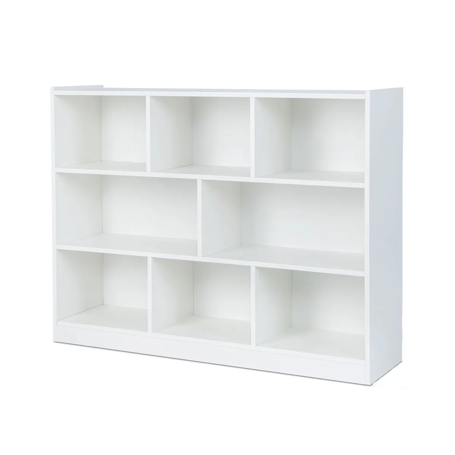 Costway Kinderregal Spielzeug 2 Groß 6 Klein Fächern 122 x 32 x 93 cm Weiß günstig online kaufen