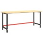 vidaXL Werkbankgestell, schwarz-rot, 180x57x79 cm, Metalltisch für Werkstatt & Hobby.