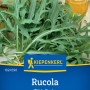 Kiepenkerl Wilde Rauke Rucola Samenpackung mit frischen Rucolablättern.
