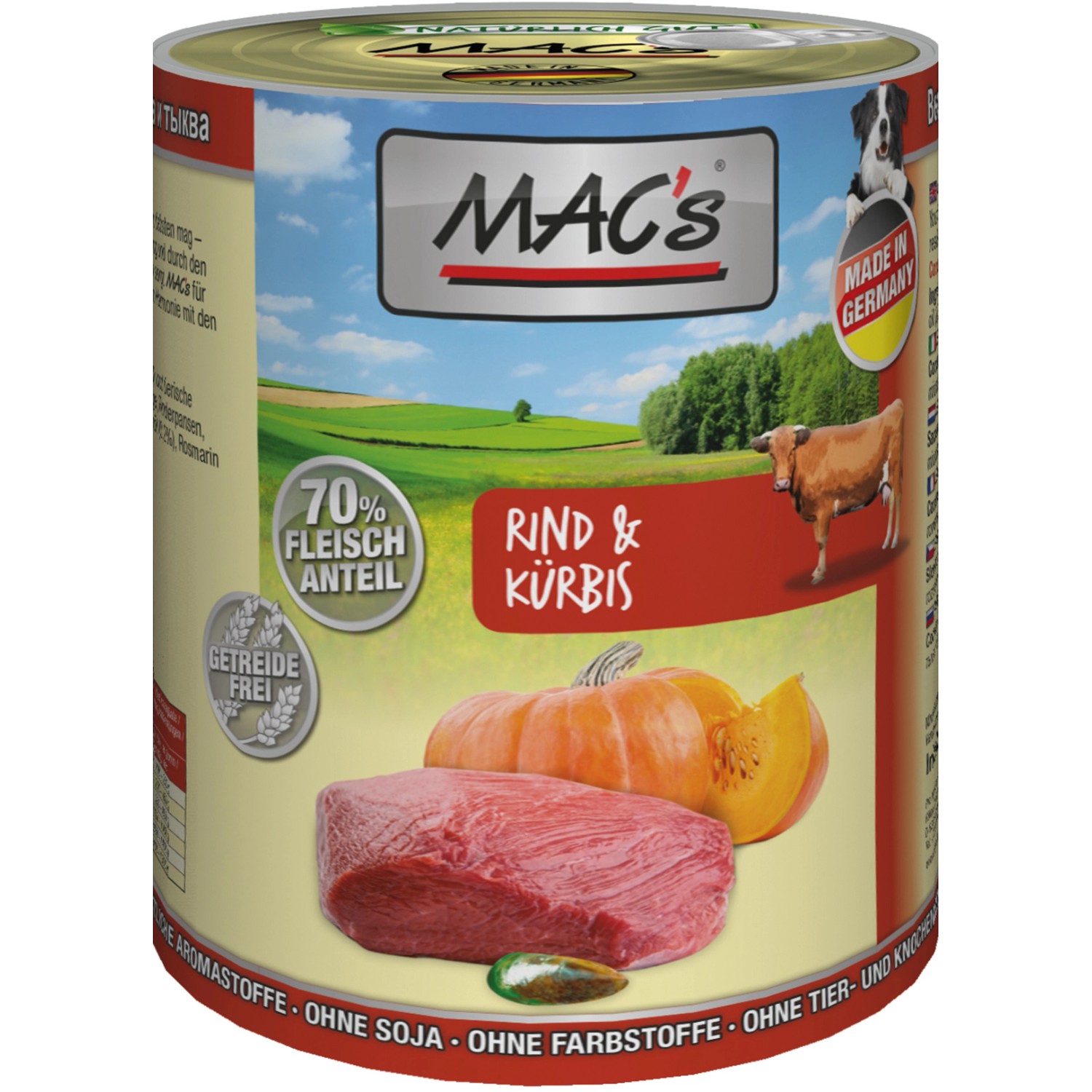 Mac's Hunde-Nassfutter Rind und Kürbis 400 g