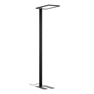 Schwarze, dimmbare LED Bürostehleuchte Taronis aus Aluminium für Arbeitszimmer.