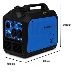 EBERTH 3500 Watt Inverter Stromerzeuger Leise Stromgenerator 2x 230V Schuko 12V und USB Anschluss