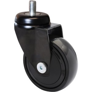 Schwarze Wagner Design-Lenkrolle 3C, Ø 7,5 cm, mit Gewindestift und einer Tragkraft von 75 kg.