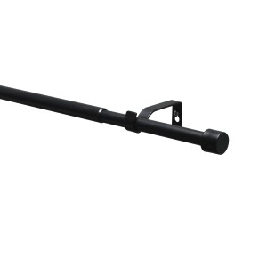 Gardinia Gardinenstangen-Set Kos, ausziehbar, 120-210 cm, schwarz-matt.