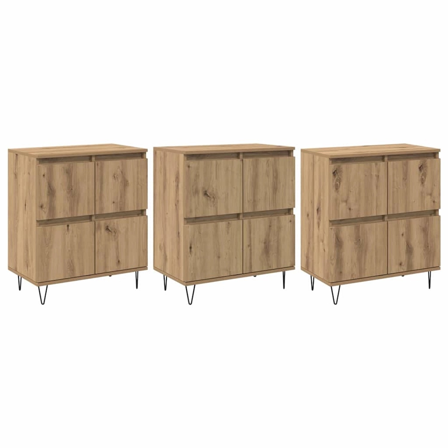 vidaXL Sideboards 3 Stk Artisan-Eiche 180 x 35 x 70 cm Holzwerkstoff 339452 günstig online kaufen