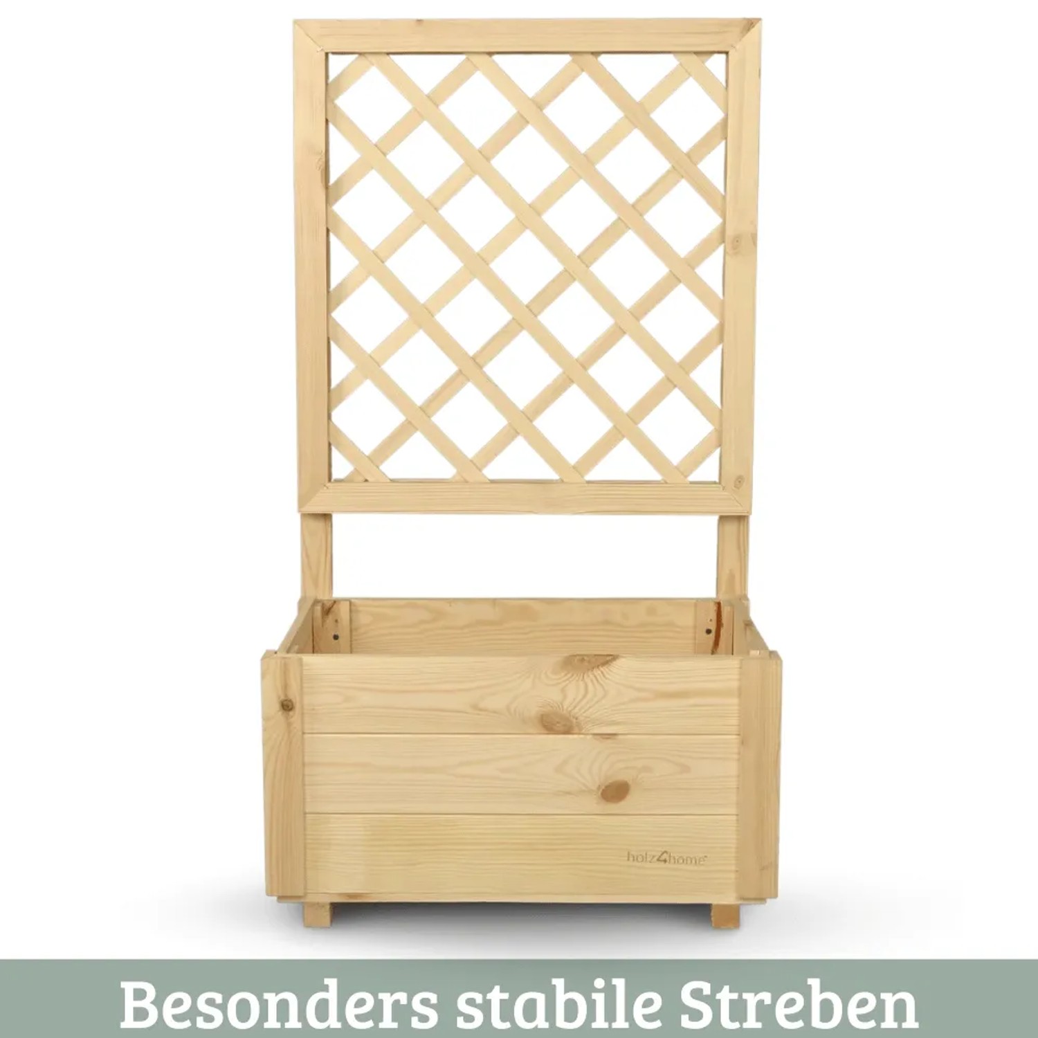 DELUKE Pflanzkasten mit Rankgitter THIO mit Vlies Handschuhe Hochbeet mit Rankhilfe Blumenkasten für Kletterpflanzen 58cm Breit_5