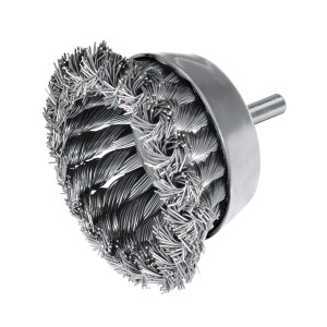 LUX Topfbürste 65 mm gezopft für Bohrmaschine zum Entrosten und Säubern.