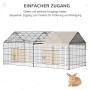 PawHut Freigehege Laufgitter mit Abdeckung, ideal für Kleintiere wie Kaninchen.