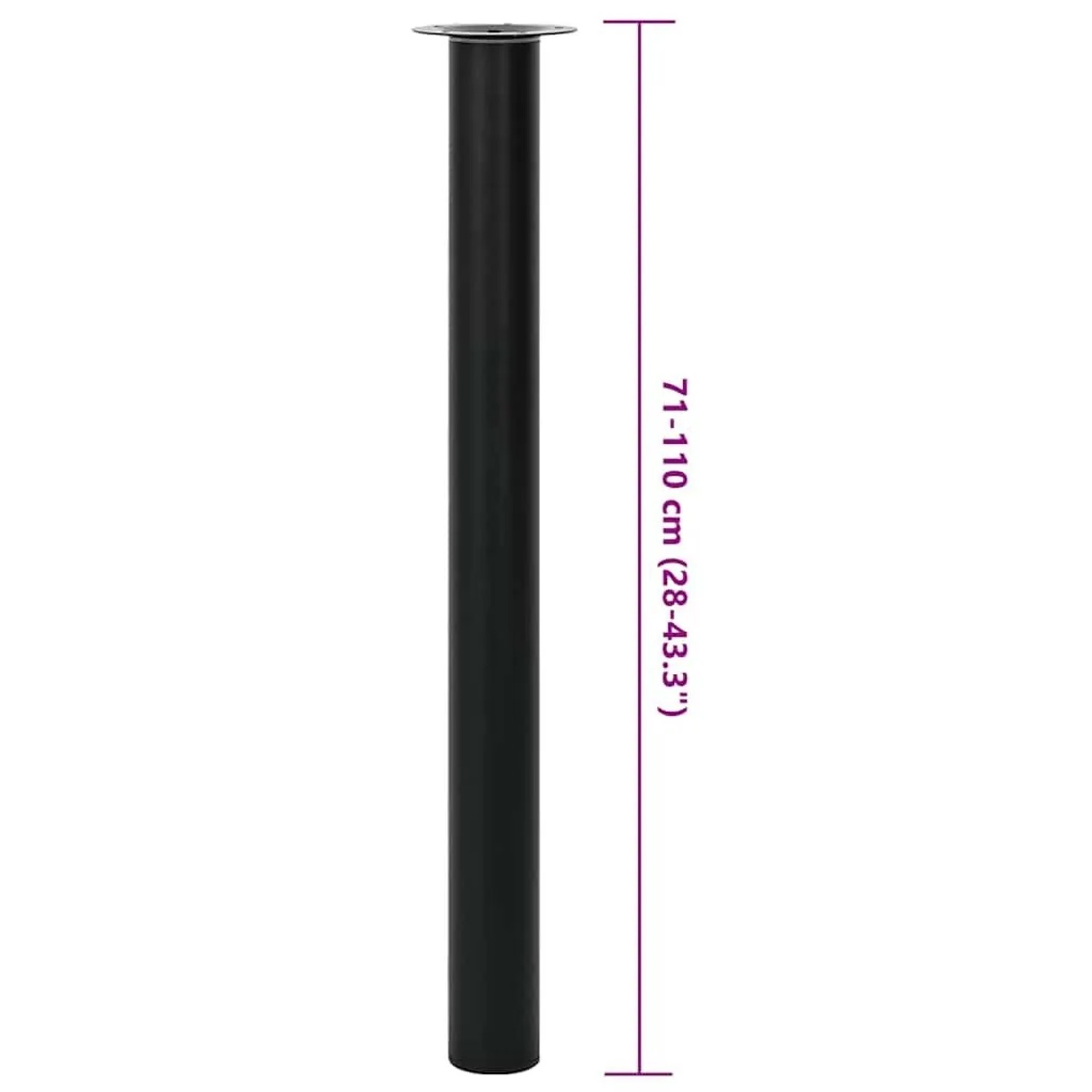 Schwarzer, höhenverstellbarer Teleskop-Tischfuß (71-110cm) von vidaXL.