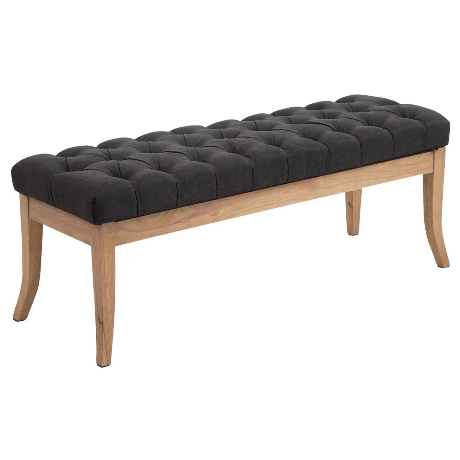 CLP Sitzbank Ramses Stoff Antik-Hell Dunkelgrau/120 cm