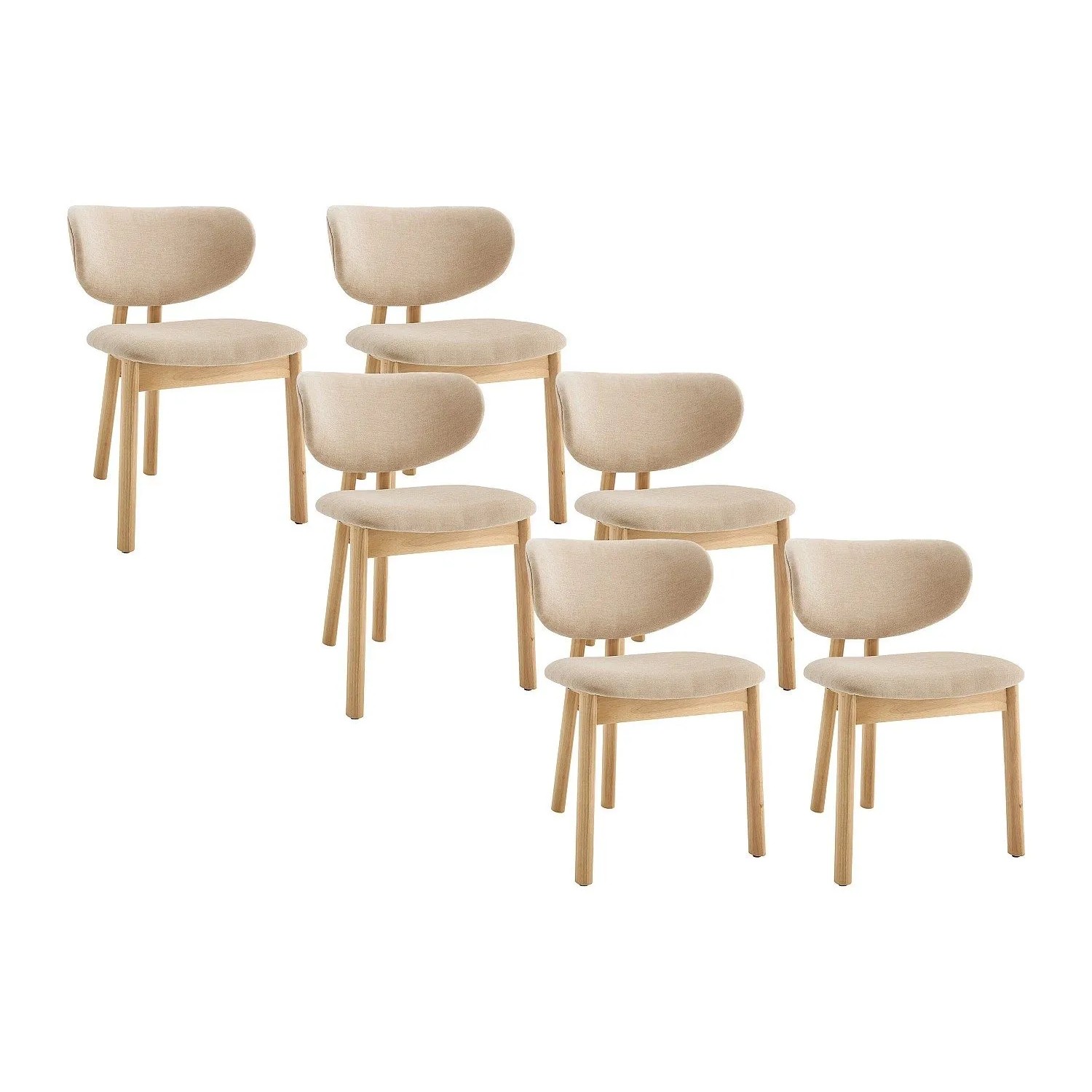 Vente-unique Stuhl Faldra Beige  Naturfarben Hell 50 cm