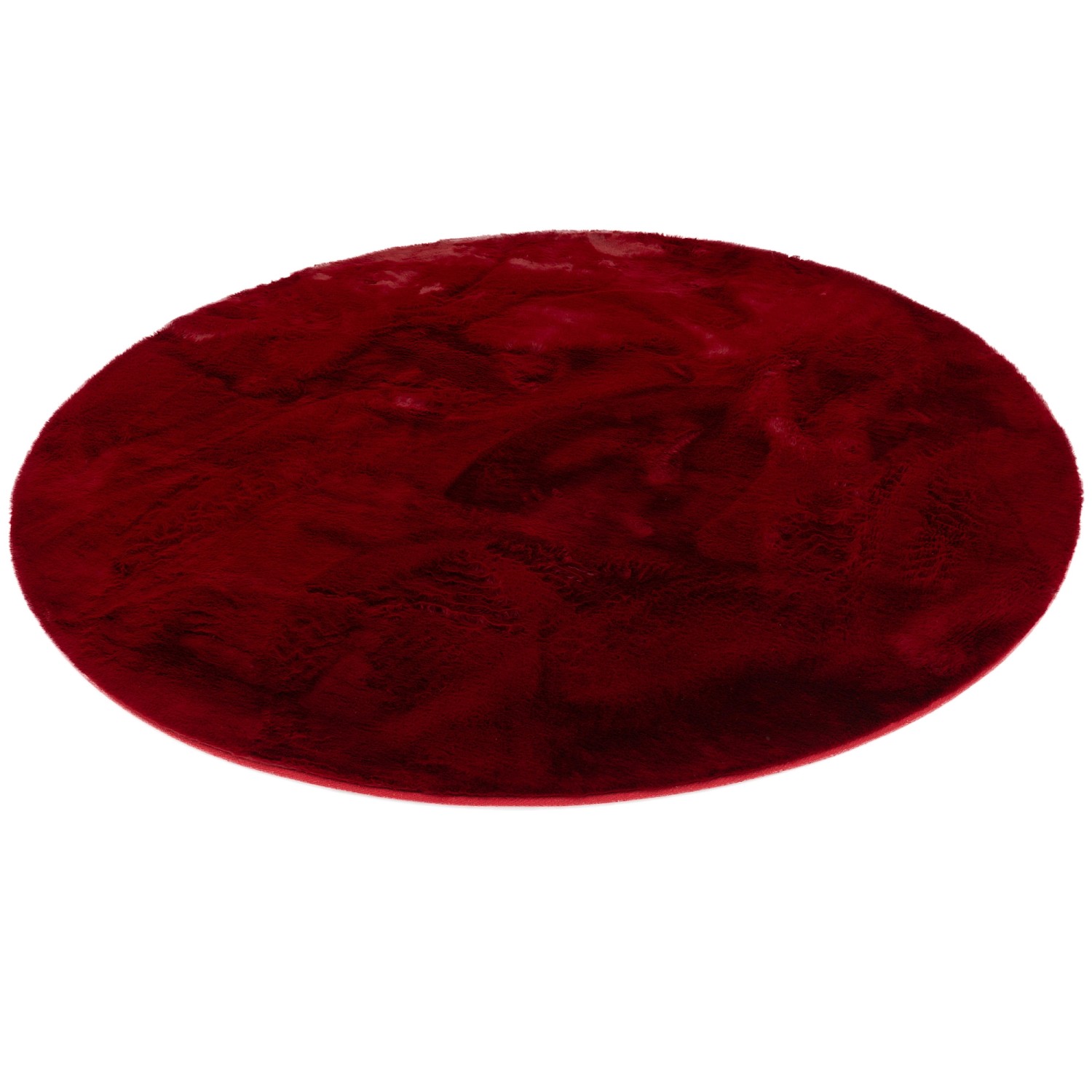 Pergamon Luxus Super Soft Fellteppich Plush Rund Rot 120x120cm günstig online kaufen