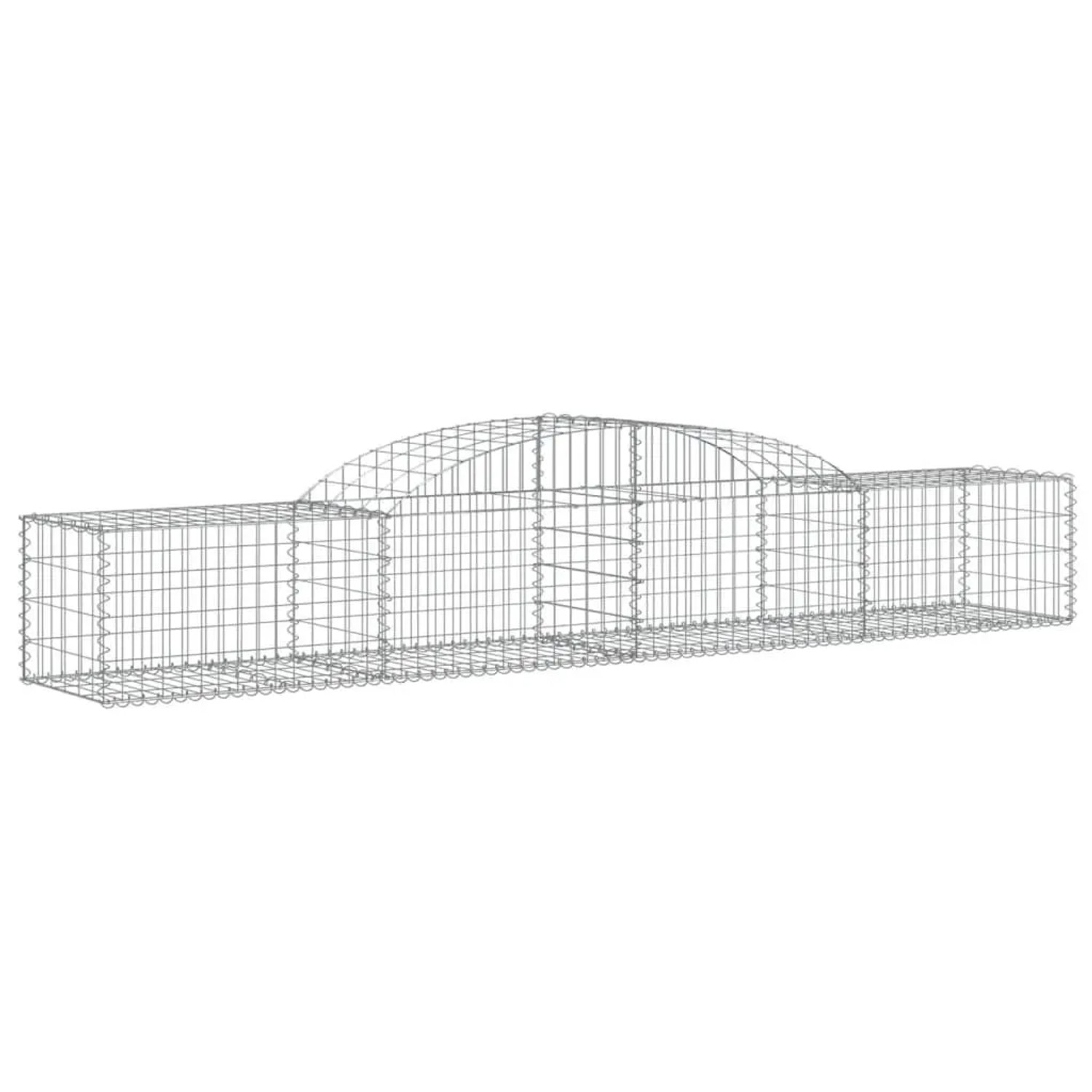vidaXL Gabionen mit Hochbogen 7 Stk 300x50x40/60 cm Verzinktes Eisen 3146652