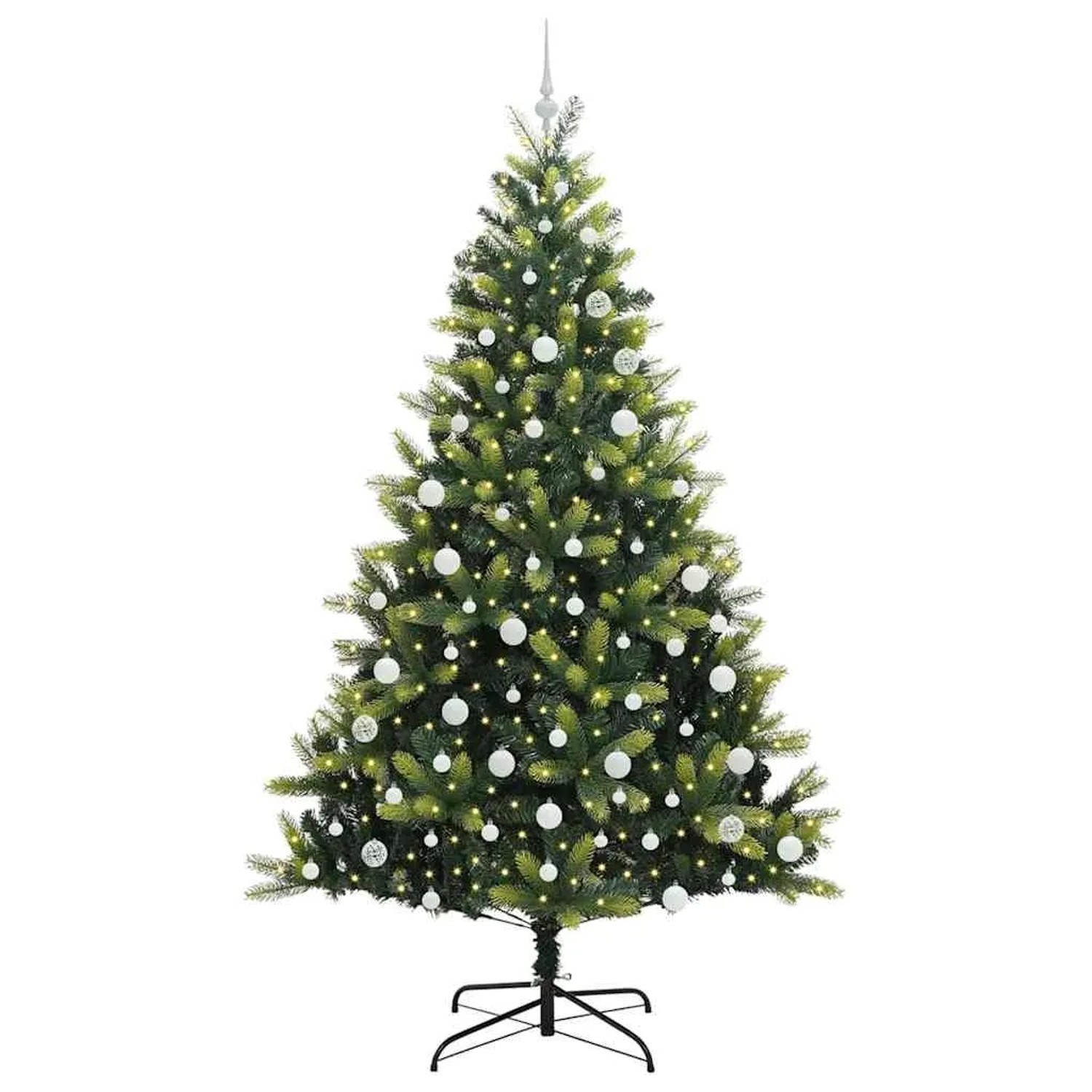vidaXL Künstlicher Klapp-Weihnachtsbaum mit 300 LEDs Grün 210 cm 3396003
