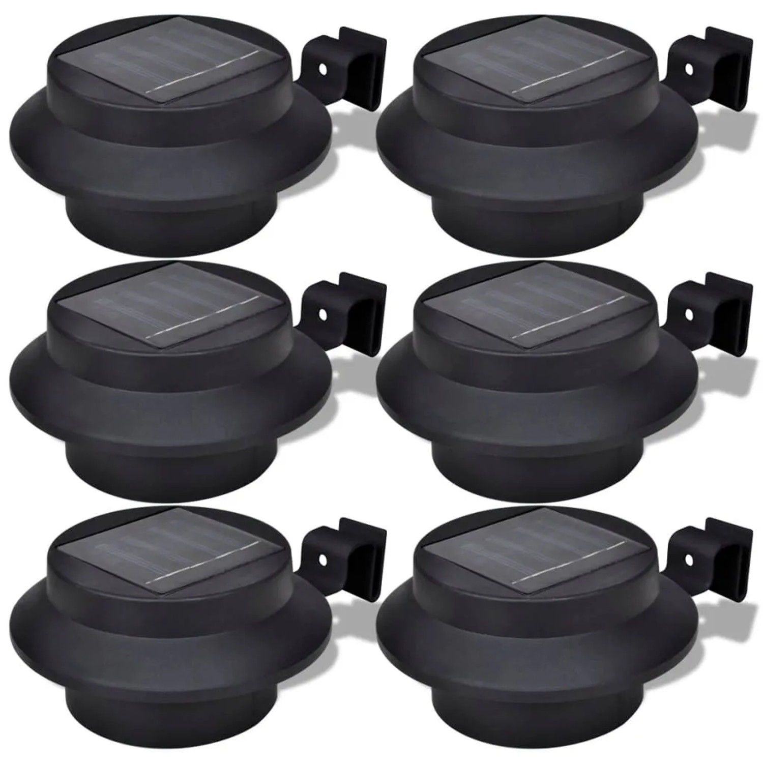 vidaXL 6x Außenlampe Sonnenlichtset Zaunlicht Schwarz 41180