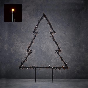 Gartenstecker Baum von Luca Lighting mit 225 warmweißen LEDs, 72x100 cm, für weihnachtliche Außen-Deko.